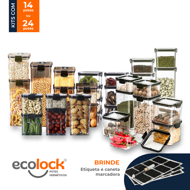 EcoLock™ - Kit Potes Herméticos de Vidro + (Brindes Exclusivos)