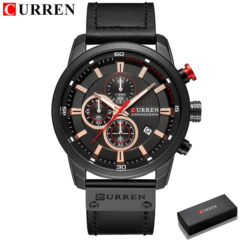 Relógio Masculino Com Cronógrafo CURREN CHRONOGRAPH A Clássica Elegância - Puro Estilo - VOOZOOM