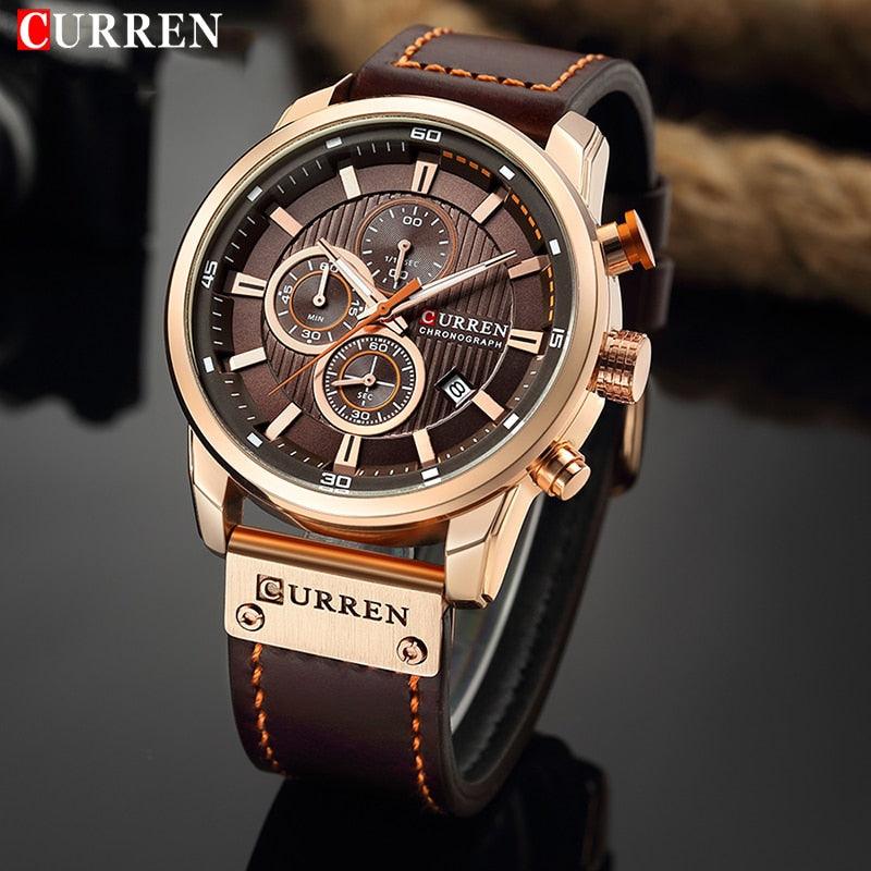 Relógio Masculino Com Cronógrafo CURREN CHRONOGRAPH A Clássica Elegância - Puro Estilo - VOOZOOM