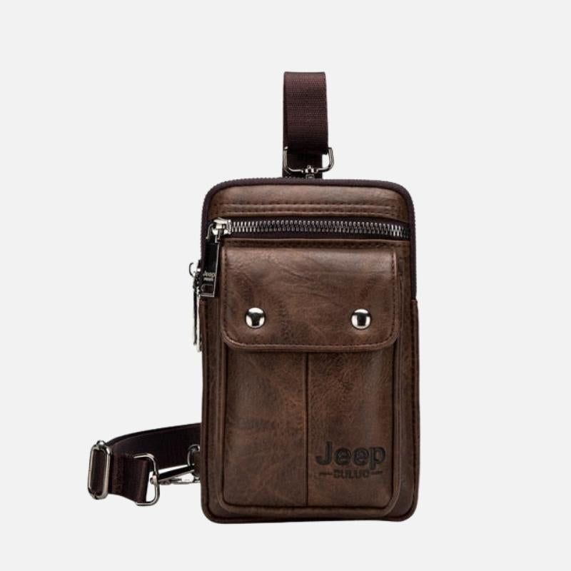 Bolsa Pochete JEEP de Couro Masculina Transversal