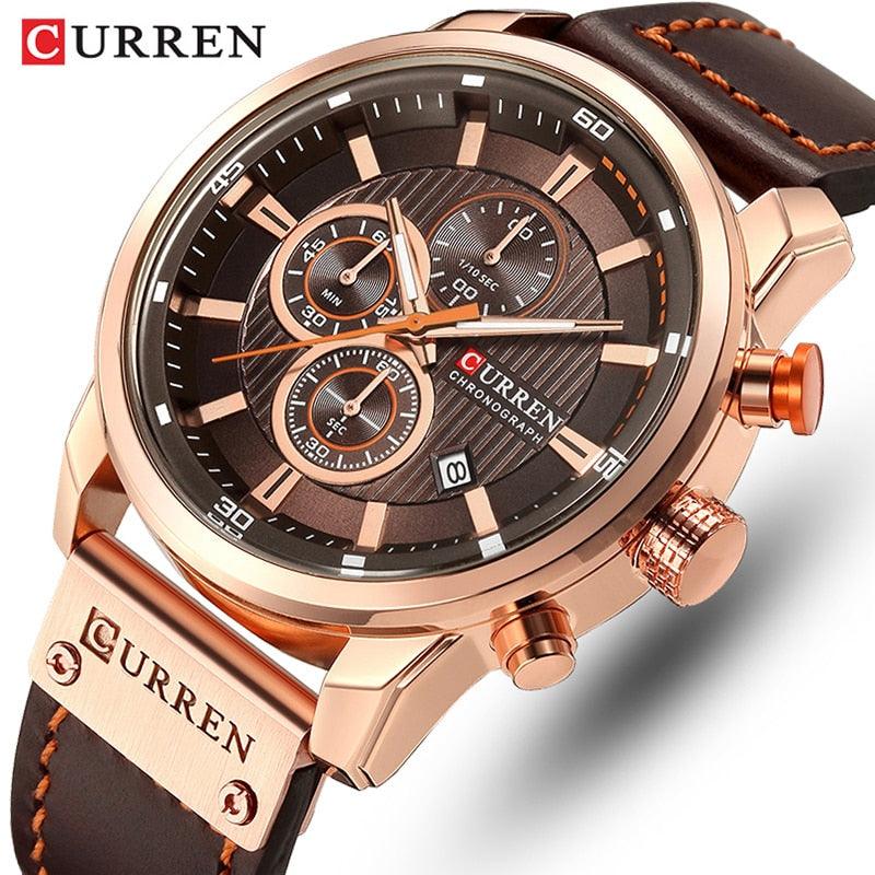 Relógio Masculino Com Cronógrafo CURREN CHRONOGRAPH A Clássica Elegância - Puro Estilo - VOOZOOM