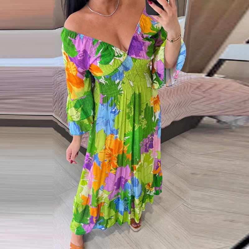 Beleza da natureza: vestido floral Duna com decote em V 2023