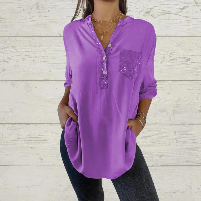 Camisa Lorena com decote em V (Compre Hoje Com frete grátis)