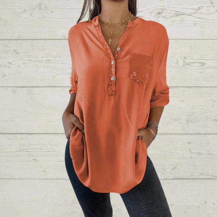 Camisa Lorena com decote em V (Compre Hoje Com frete grátis)