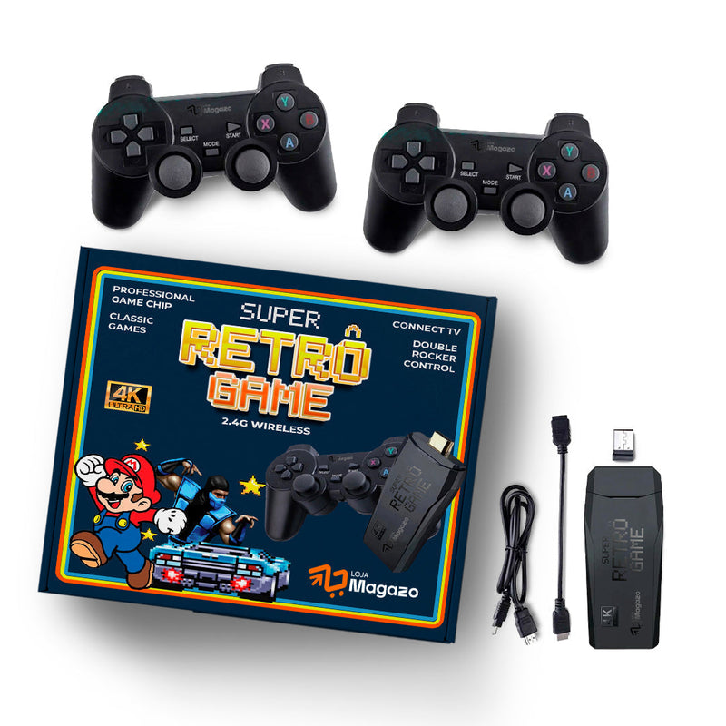 Super Retrô Game® 4K HD 40.000 Jogos + (2 Controles de Brinde)